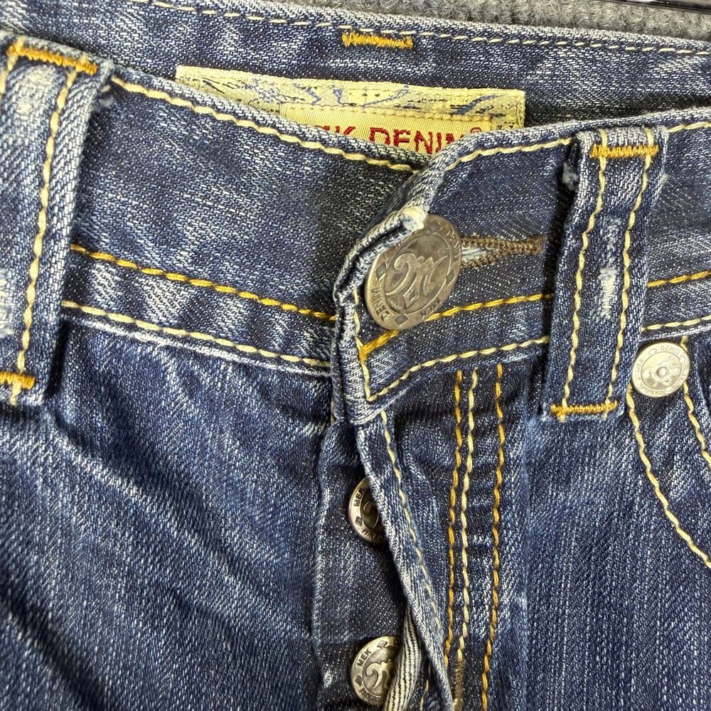 MEK Denim Mens Henderson Jeans 31x32 Straight Leg Medium Wash Button Fly - Picture 9 of 16